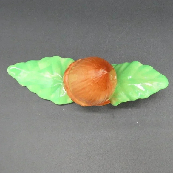 Vintage Acorn & Leaves Porcelain Figurine Autumn Fall Nut ArtMark Made in Japan - Picture 3 of 7